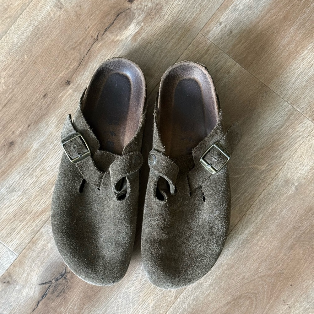 Birkenstock Brown Suede Clogs Sandals